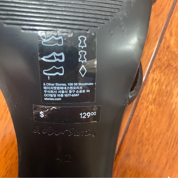 & Other Stories Strappy Block Heel Sandals - Black, Size 11 - Picture 7 of 8